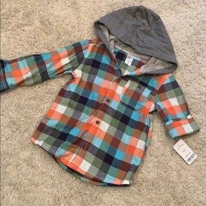 Carters size 3t flannel long sleeve shirt NWT